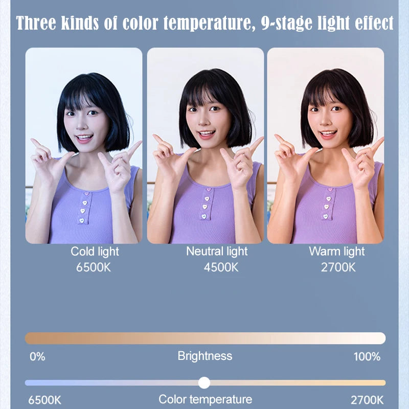 Portable Rechargeable Led Lamp Mirror with Light Light Ring Selfie Led Light Phone Light Clip Fill Light Selfie Lighting Camera