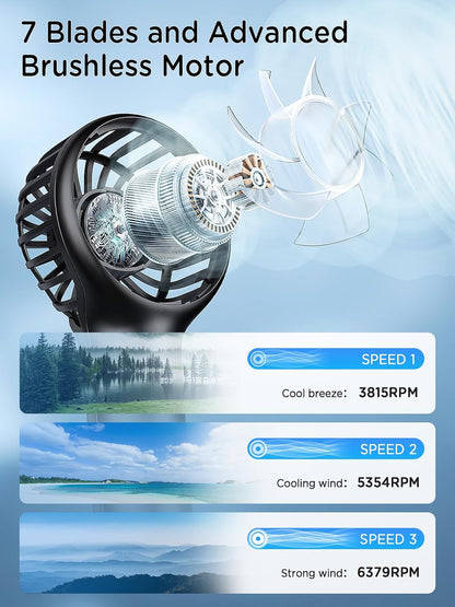 Mini Portable Fan,Handheld Fan,3 Speed Personal Small Makeup Fan 2000 Battery Hand Fan,Lightweight Washable USB Rechargeable Little Fan for Lash Stylish Girl Women Travel Gift Fan Black