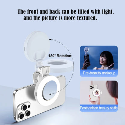 Portable Rechargeable Led Lamp Mirror with Light Light Ring Selfie Led Light Phone Light Clip Fill Light Selfie Lighting Camera